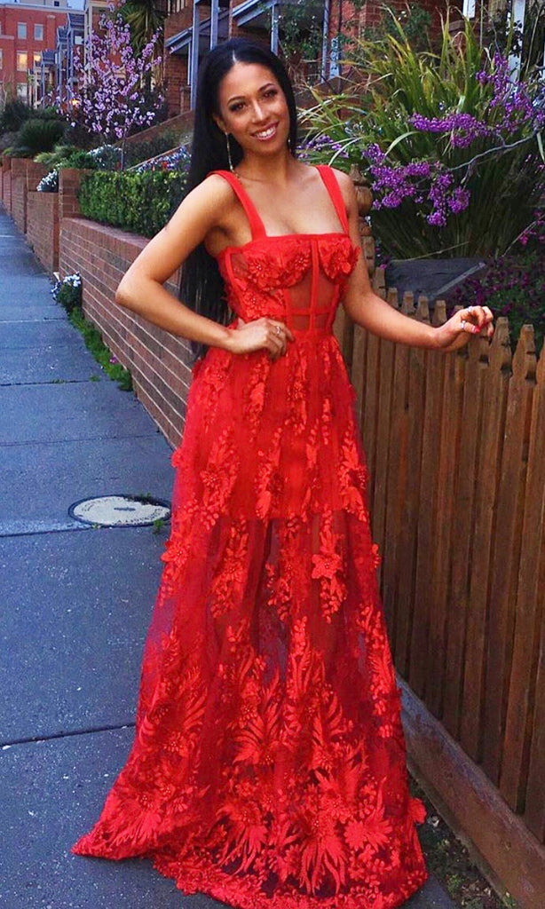 Marisol Maxi Dress in red for black tie dress hire