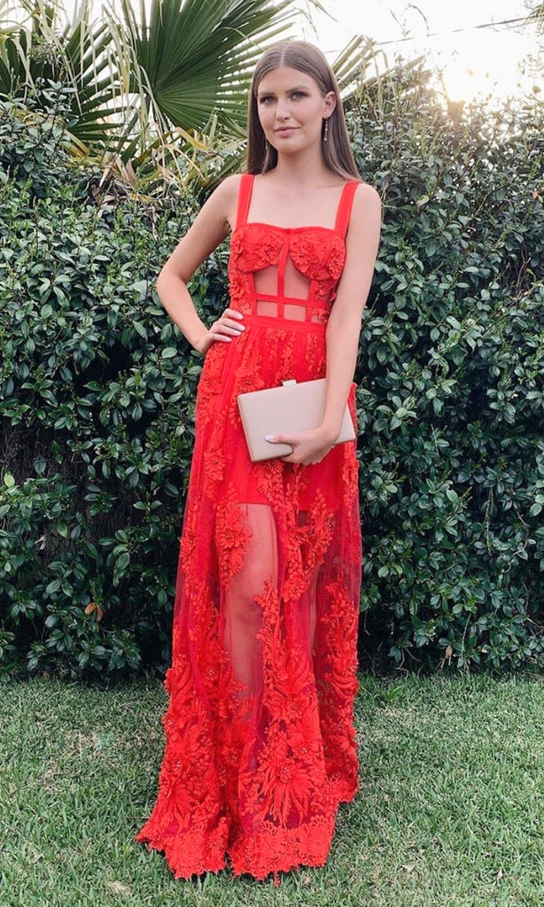 Marisol Maxi Dress in red for black tie dress hire